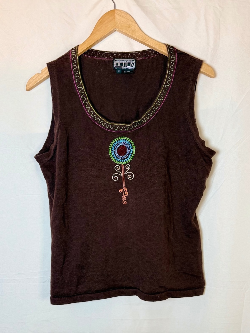 Vintage 90’s Berek2 by Takako Sano Ramie Cotton Embroidered Boho Tank